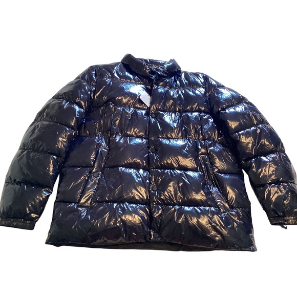 Calvin Klein Mens High Shine Puffer Jacket Navy Blue Sorona Aura CM152963 NEW L